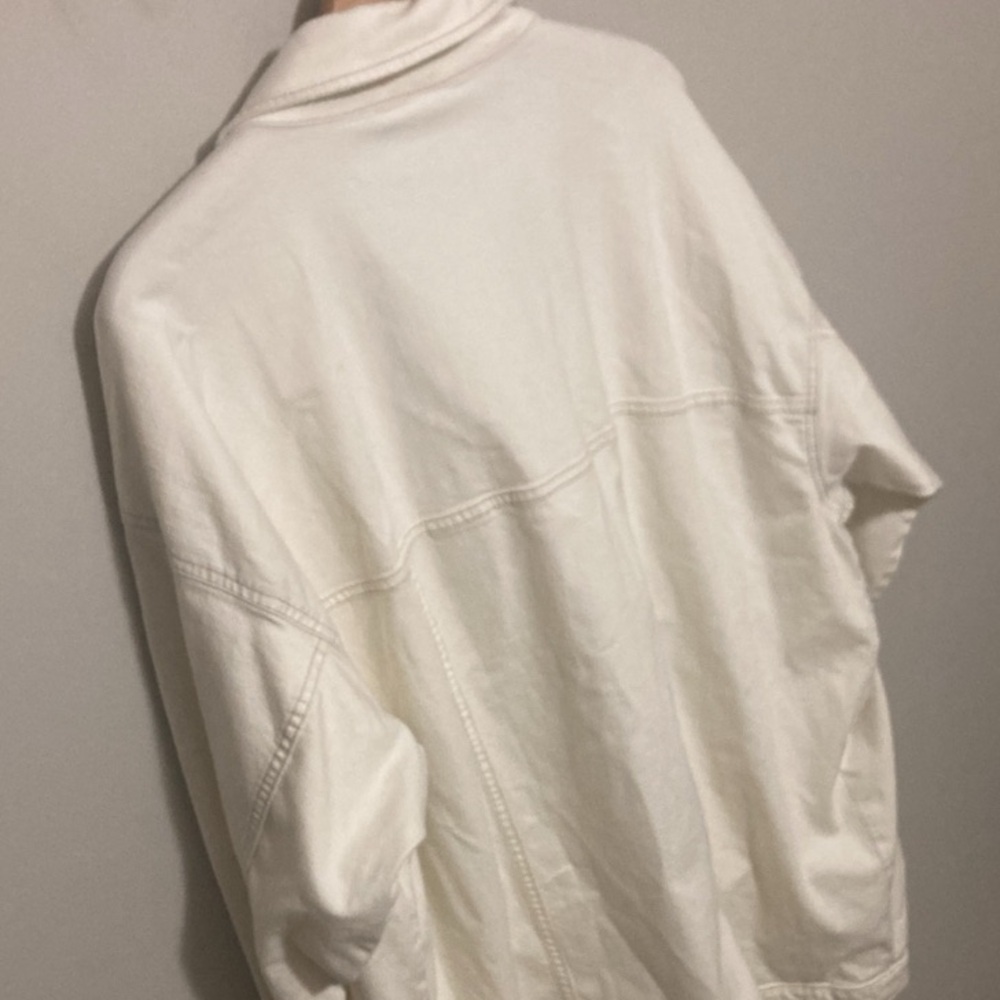 NWT Eileen Fisher Cream Oversized Jean Jacket, Size 3X, undyed organic cotton - Picture 13 of 13